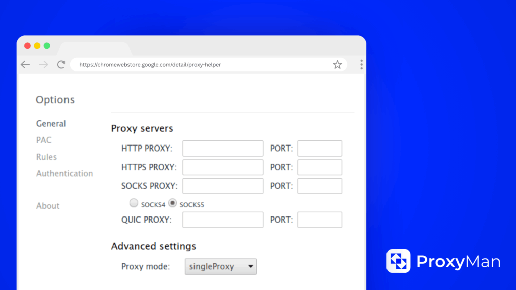 proxy helper setup