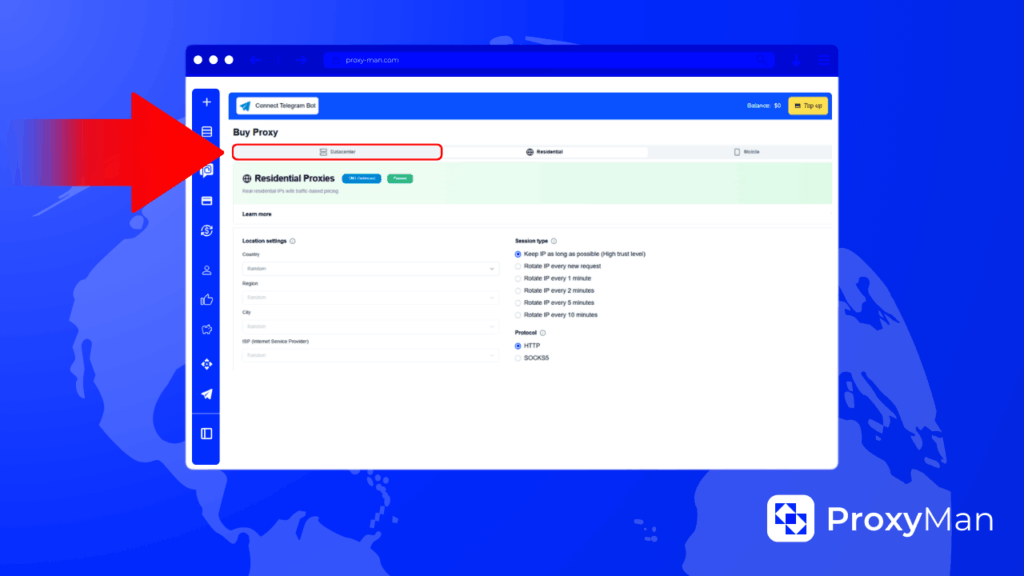 Buy Datacenter Proxy on Proxy-Man